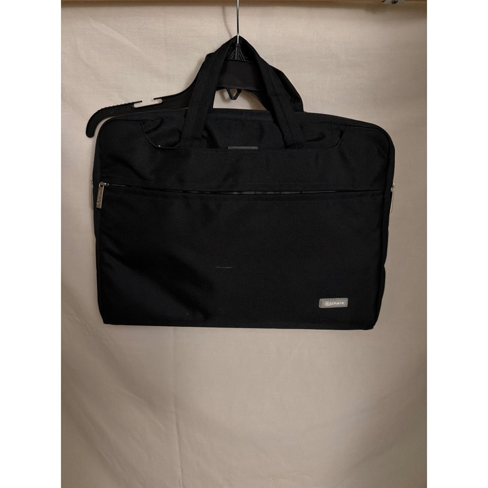 iShare Laptop Messenger Bag Black Nylon Slim Briefcase Padded Sleeve Travel Case